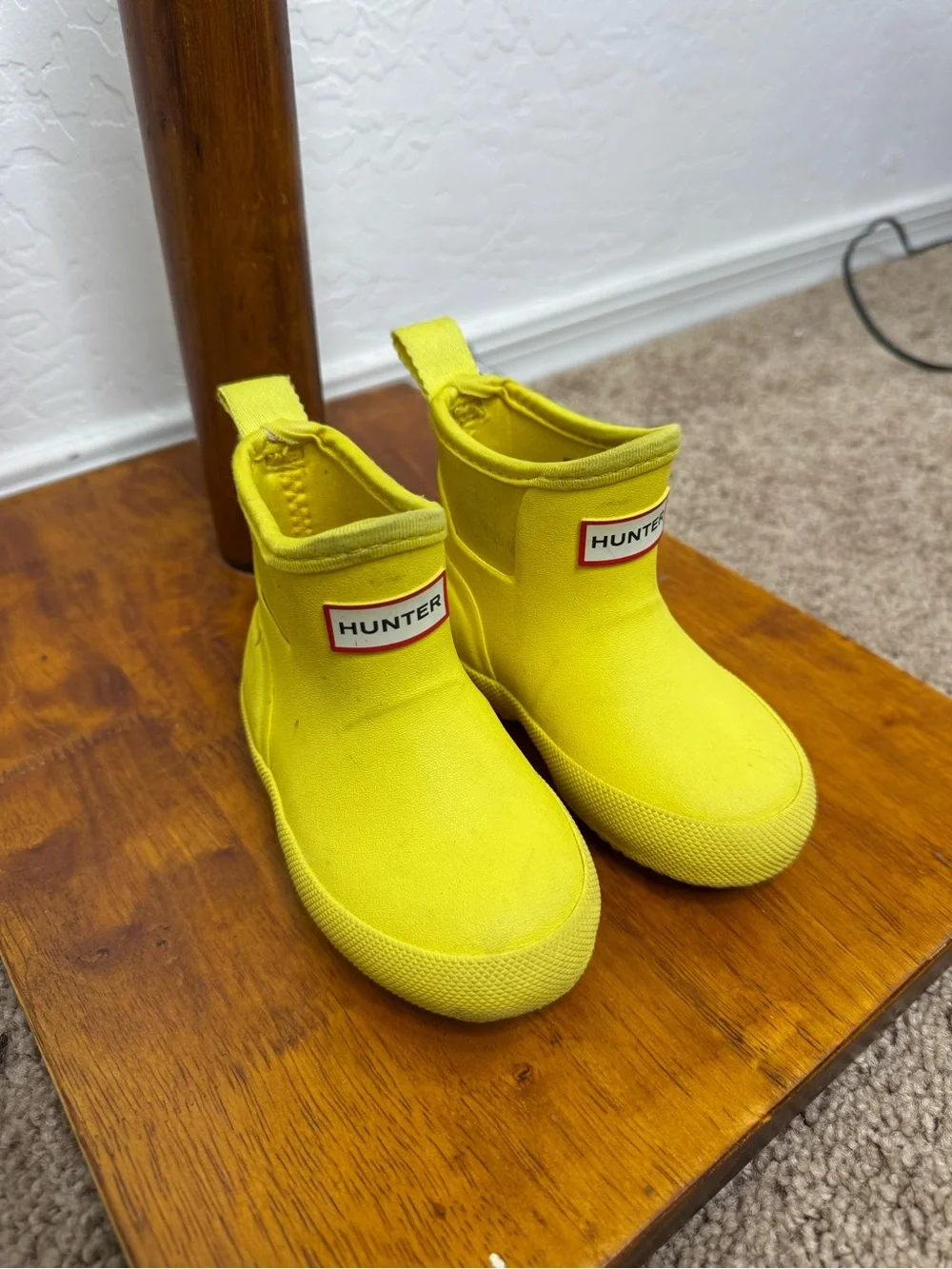 Hunter Kids Yellow Finley Rain Boots